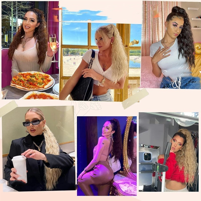 18 Inch Glamorous Wavy Hair Extension with Ponytail