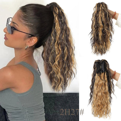 18 Inch Glamorous Wavy Hair Extension with Ponytail
